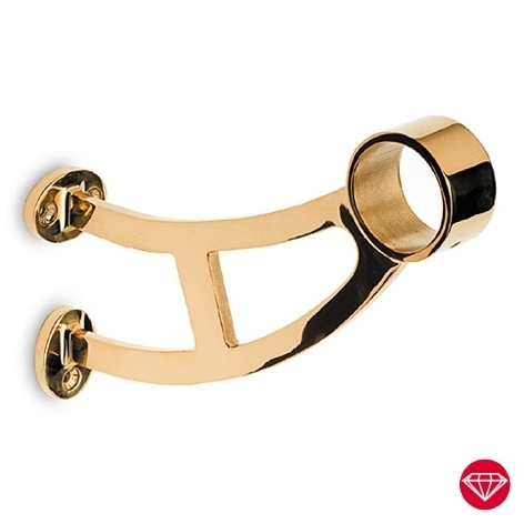 Fodhviler vægbeslag buet, Ø 38,1 mm, Messing