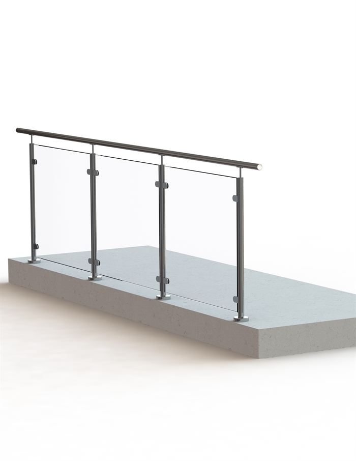 Rustfrit glasgelænder