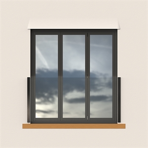 Glasskinne til fransk altan black | 13,5mm glas
