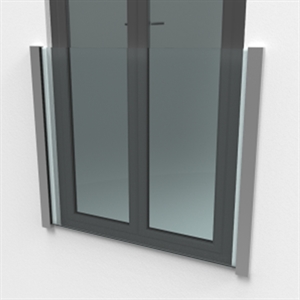Glasskinne til fransk altan silver | 13,5mm glas