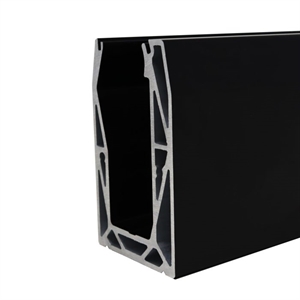 Bundmonteret profil i sort anodiseret aluminium