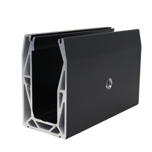 Sidemonteret profil i sort anodiseret aluminium